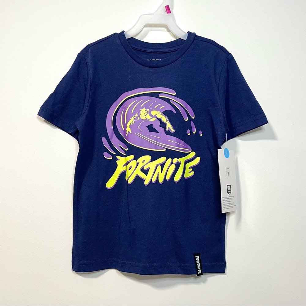 🟣2/$20 NEW Fortnite Meow Surf Blue Short Sleeve T-Shirt (size XS)